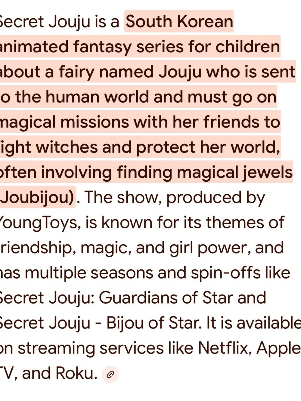 Secret Jouju girl tights.   Ages 9-10 years old. South Korean